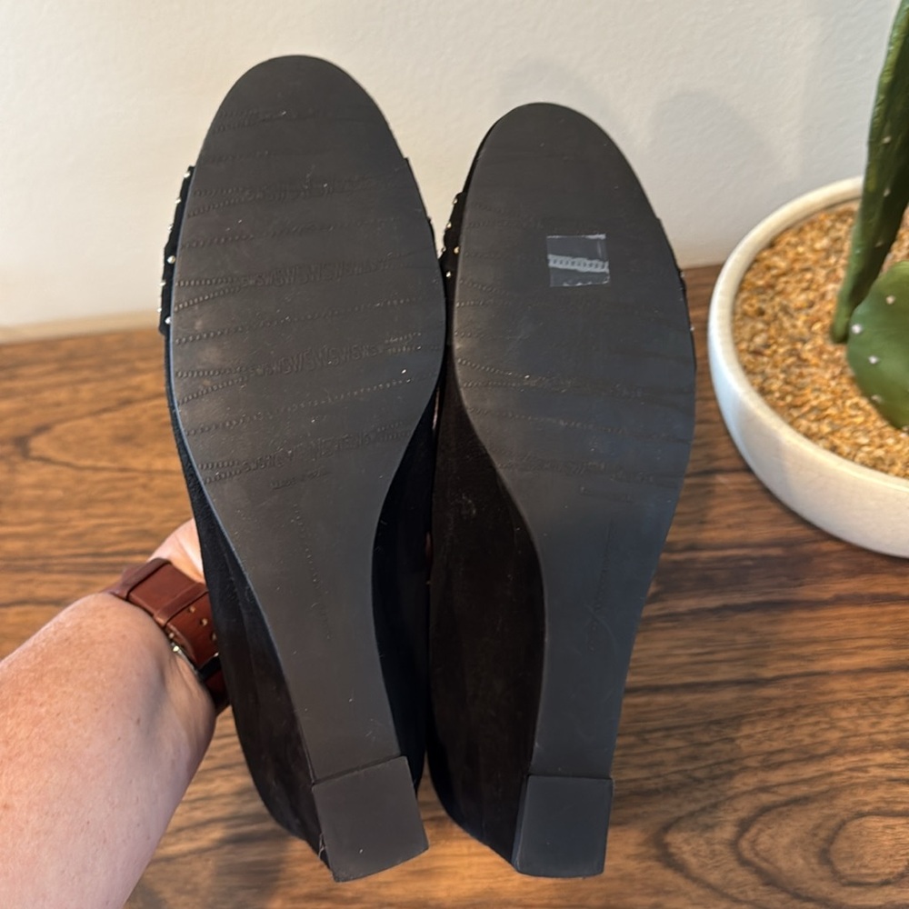 Stuart Weitzman Suede Studded‎ Access Heels Wedge 8N - Picture 10 of 13